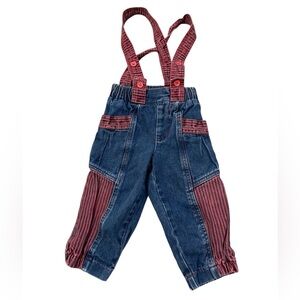 Vintage Eclipse Kids Blue Jean Overalls 12 M